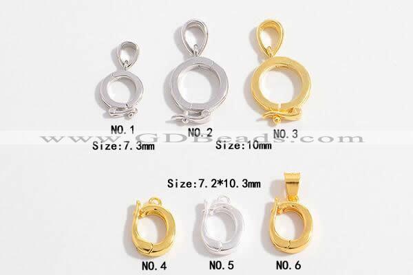 Silv68 7.3mm – 7.2*10.3mm 925 sterling silver clasp plated