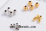 Silv17 2.8mm, 3mm, 4.8mm Faceted Round Beads 925 Sterling Silver Plated