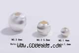 Silv18 4mm, 5.8mm, 8mm Thread Round Beads 925 Sterling Silver Plated