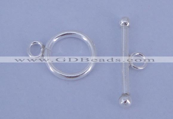 SSC03 5pcs 10mm donut 925 sterling silver toggle clasps