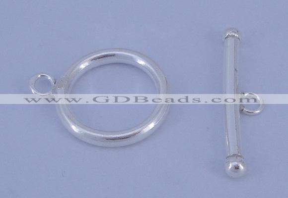 SSC05 5pcs 16mm donut 925 sterling silver toggle clasps