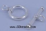 SSC06 5pcs 10mm donut 925 sterling silver toggle clasps