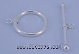 SSC07 5pcs 22mm donut 925 sterling silver toggle clasps