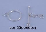 SSC09 5pcs 12mm donut 925 sterling silver toggle clasps