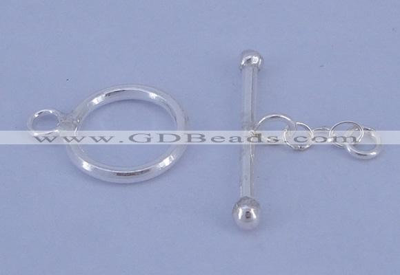 SSC09 5pcs 12mm donut 925 sterling silver toggle clasps