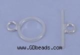 SSC16 5pcs 8mm donut 925 sterling silver toggle clasps