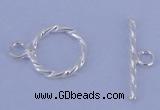 SSC17 5pcs 8.5mm donut 925 sterling silver toggle clasps