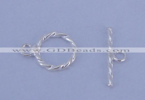 SSC17 5pcs 8.5mm donut 925 sterling silver toggle clasps