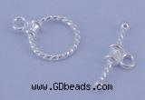 SSC18 5pcs 10mm donut 925 sterling silver toggle clasps