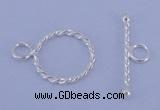 SSC20 5pcs 12mm donut 925 sterling silver toggle clasps