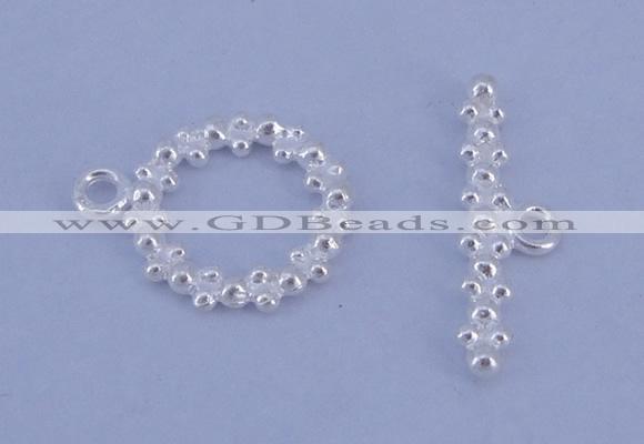 SSC22 5pcs 11mm donut 925 sterling silver toggle clasps