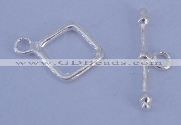 SSC31 5pcs 12*16mm diamond 925 sterling silver toggle clasps