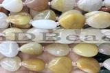 TEAR09 15 inches 13*18mm flat teardrop yellow jade beads