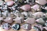 TEAR14 15 inches 13*18mm flat teardrop rhodonite gemstone beads