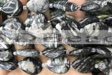 TEAR26 15 inches 13*18mm flat teardrop black water jasper beads