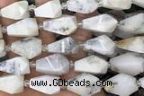 TEAR40 15 inches 10*20mm - 13*23mm faceted freeform teardrop white opal beads