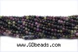 TPUR08 15 inches 4mm round tourmaline gemstone beads