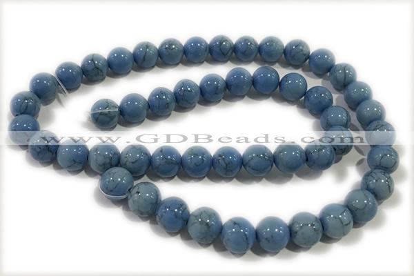 TURQ117 15 inches 6mm round synthetic turquoise beads