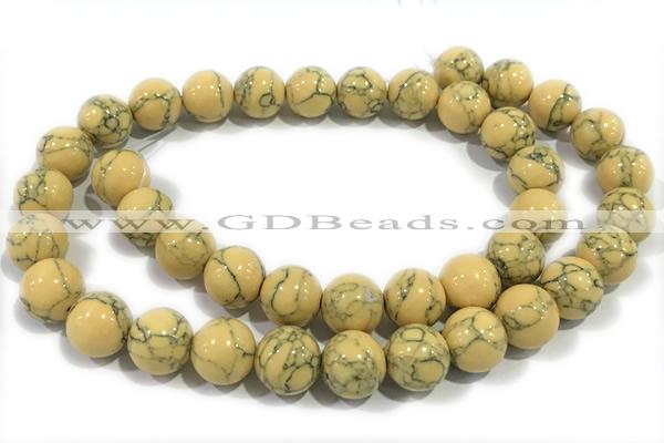 TURQ153 15 inches 8mm round synthetic turquoise beads