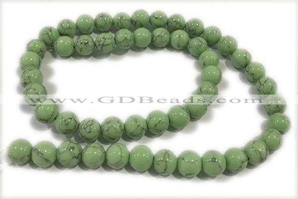 TURQ168 15 inches 8mm round synthetic turquoise beads