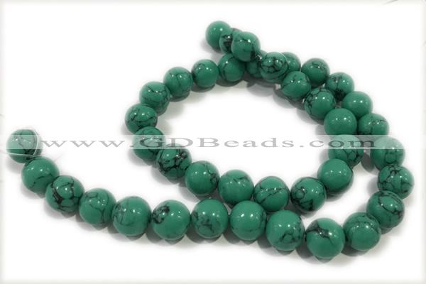 TURQ181 15 inches 4mm round synthetic turquoise beads