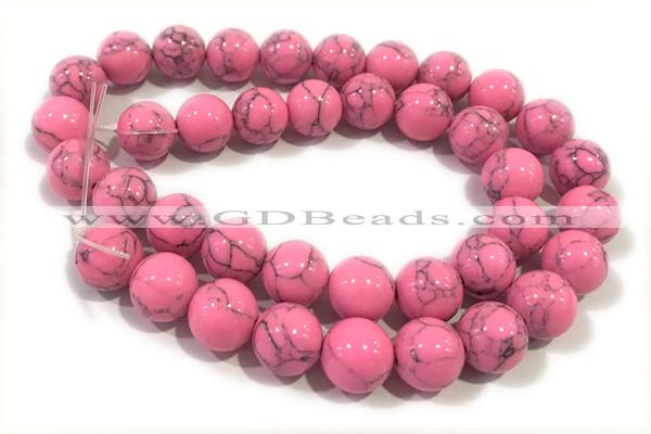 TURQ200 15 inches 12mm round synthetic turquoise beads